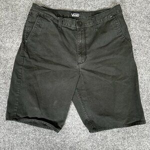 VANS Shorts Mens 32‎ Dark Grey Solid Chino Casual Mid Rise Skate 9.5" Adult